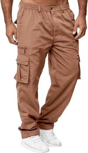 Rela Bota Mens Outdoor Hiking Pants Cargo Pants Joggers Athletic Pants Tactical Trousers Elastic Waist Lightweight