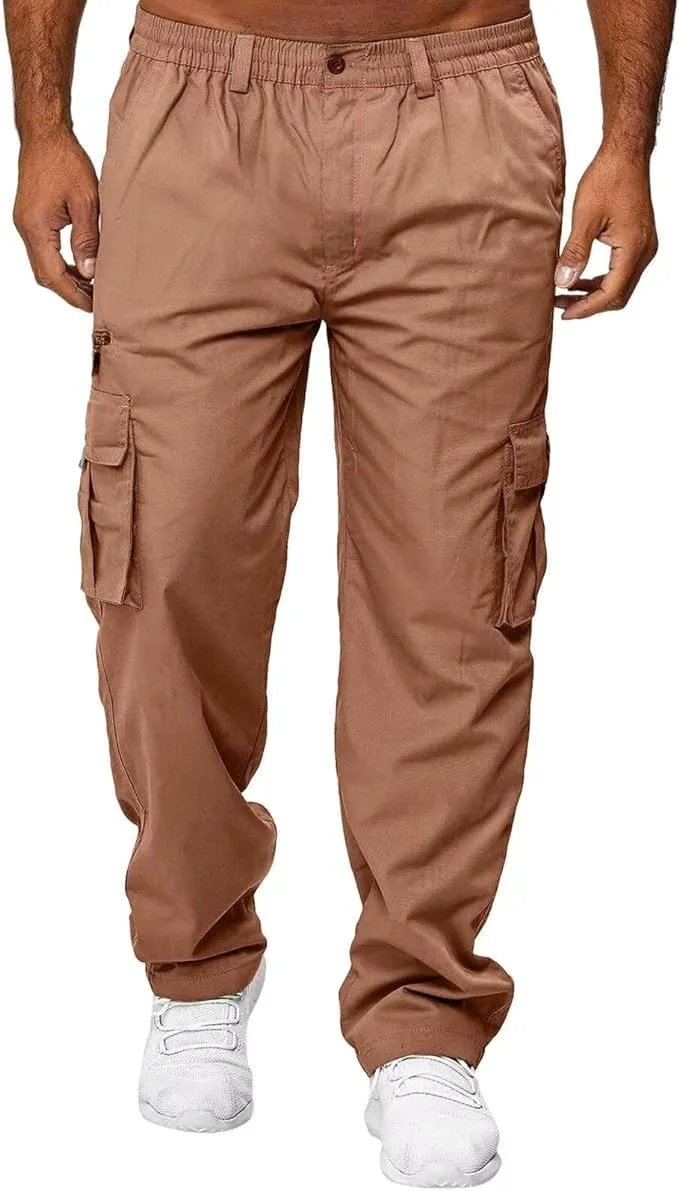 Rela Bota Mens Outdoor Hiking Pants Cargo Pants Joggers Athletic Pants Tactical Trousers Elastic Waist Lightweight