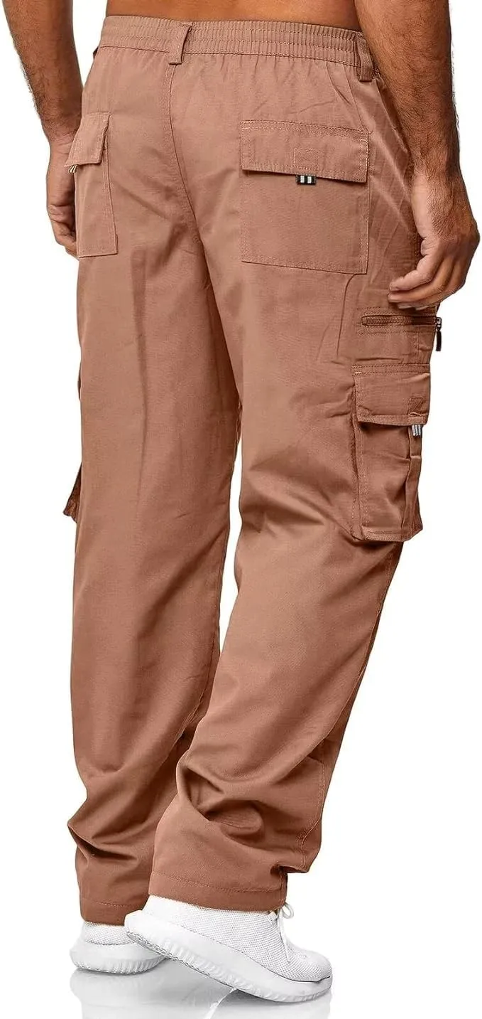 Rela Bota Mens Outdoor Hiking Pants Cargo Pants Joggers Athletic Pants Tactical Trousers Elastic Waist Lightweight