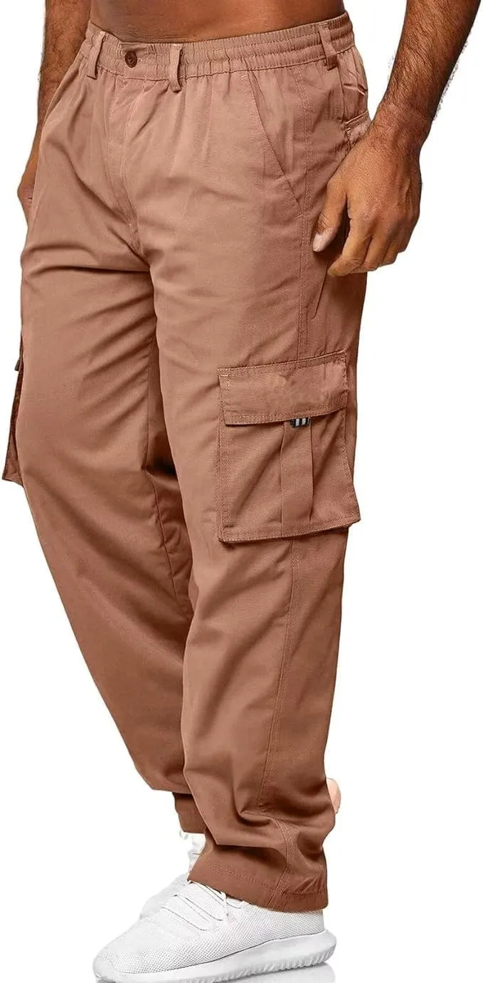 Rela Bota Mens Outdoor Hiking Pants Cargo Pants Joggers Athletic Pants Tactical Trousers Elastic Waist Lightweight