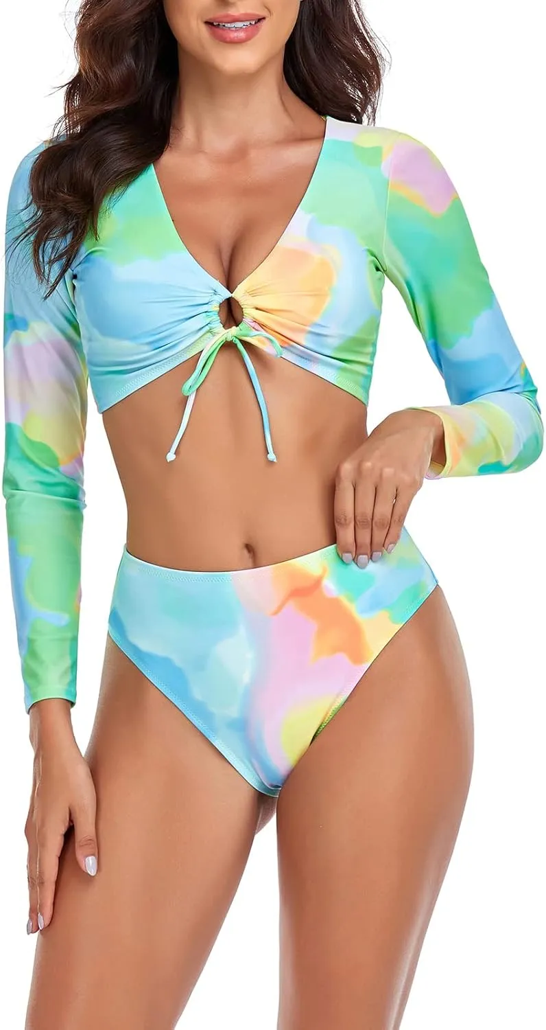 RELLECIGA Women's Long Sleeve Crop Set