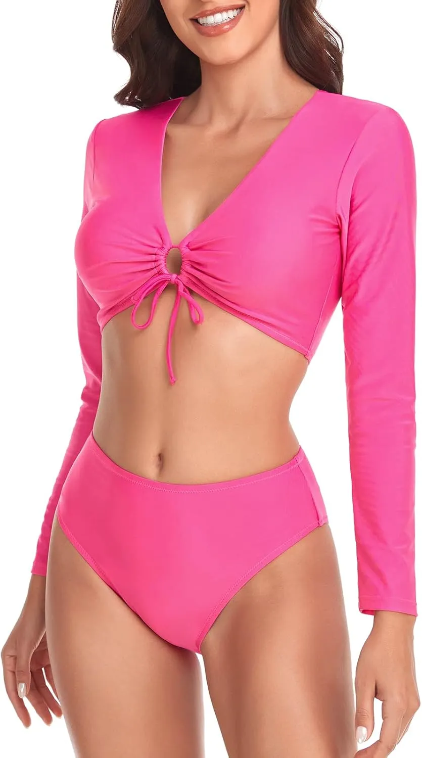 RELLECIGA Women's Long Sleeve Crop Set