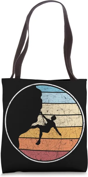 Retro Climb Boulder Rock Climber Sports Hobby Climbing Tote Bag