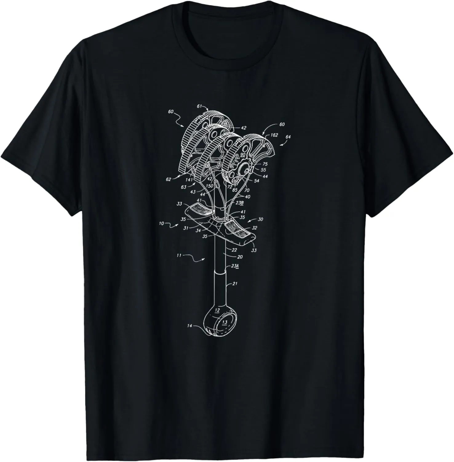 Rock Climbing Cam Anchor Patent Style Blueprint Shirt T-Shirt