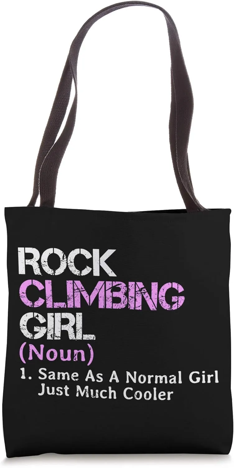 Rock Climbing Girl Climber Chick Athlete Sports Tote Bag