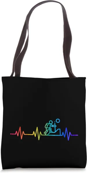 Rock Climbing Heartbeat Climbing EKG Heart Pulse Tote Bag