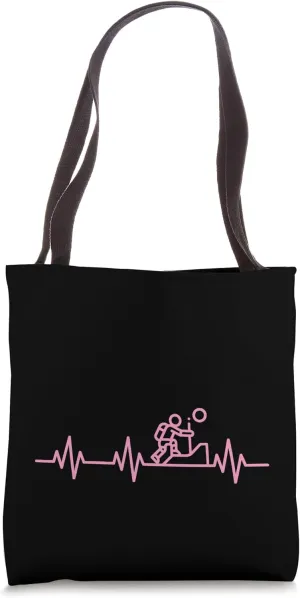Rock Climbing Heartbeat Climbing EKG Heart Pulse Tote Bag