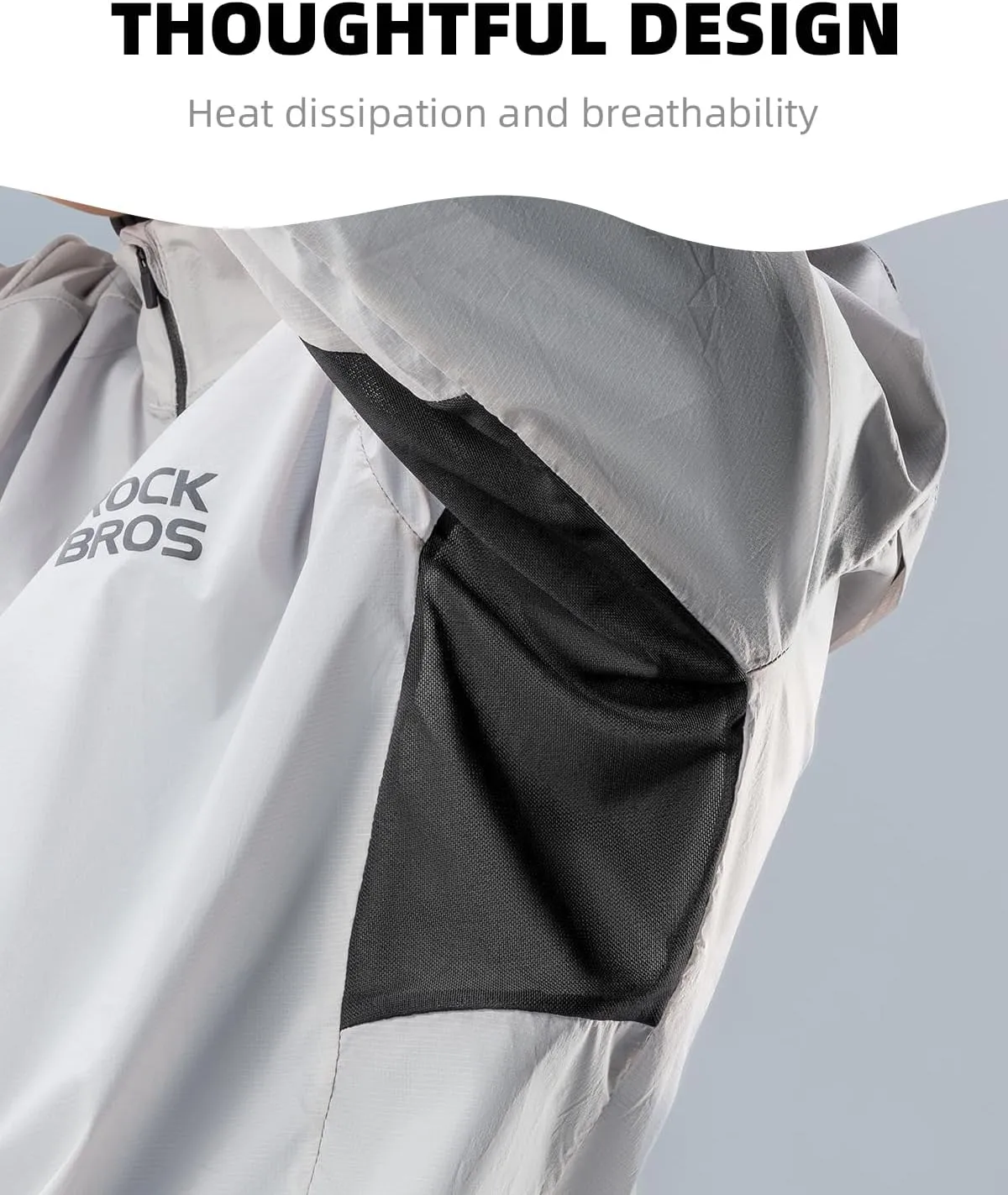 ROCKBROS Windbreaker for Women and Men - Lightweight Reflective Running and Cycling Jacket