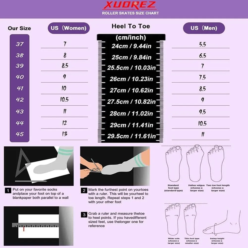 Roller Skates for Women Men Shiny Double Row Four Wheels Roller Skates Womens Roller Skates with Shoes Bag