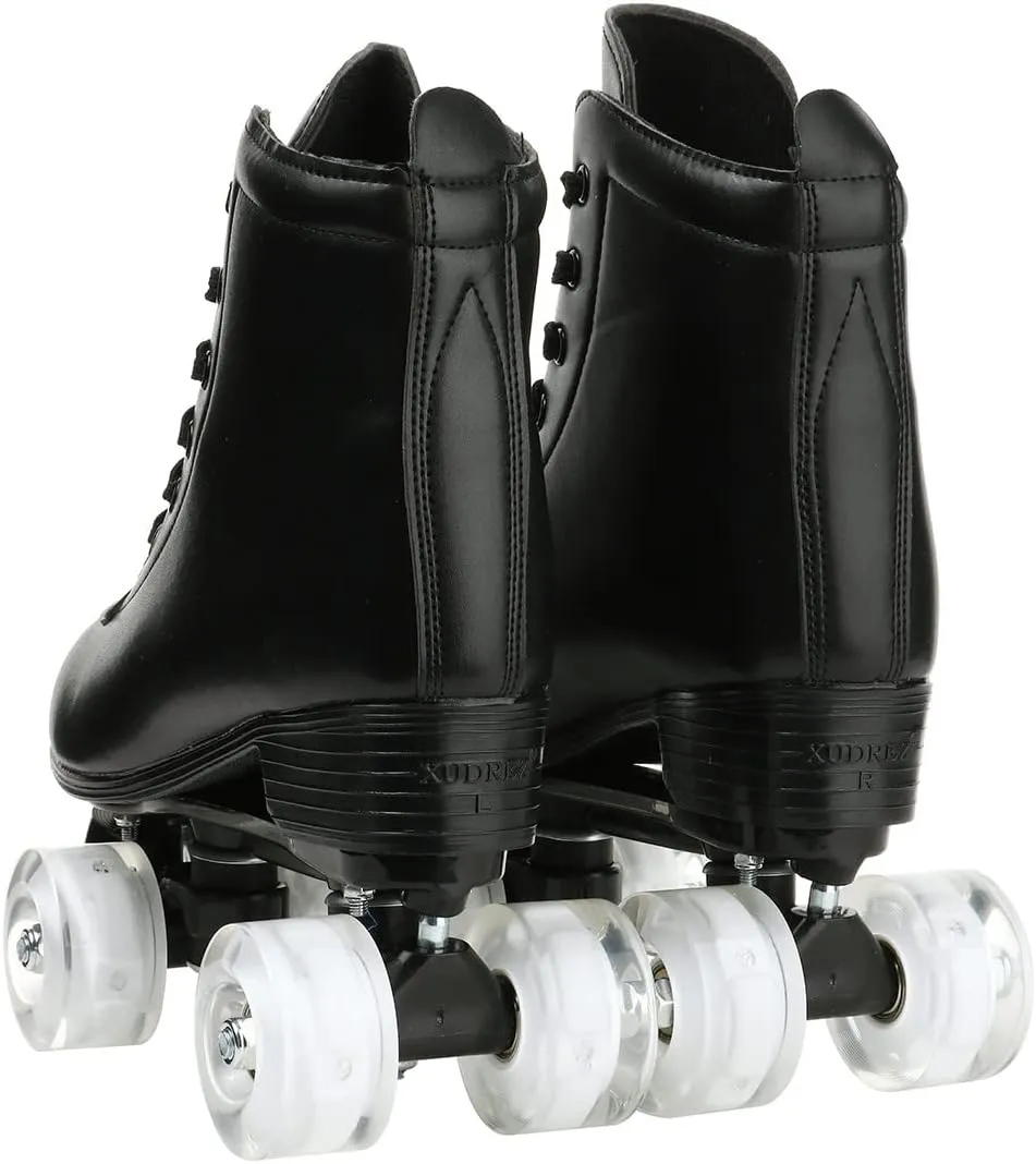 Roller Skates for Women Men Shiny Double Row Four Wheels Roller Skates Womens Roller Skates with Shoes Bag