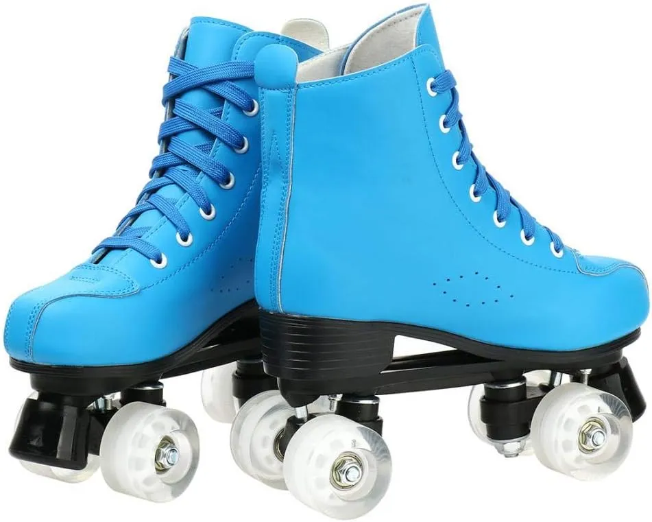 Roller Skates for Women Men Shiny Double Row Four Wheels Roller Skates Womens Roller Skates with Shoes Bag