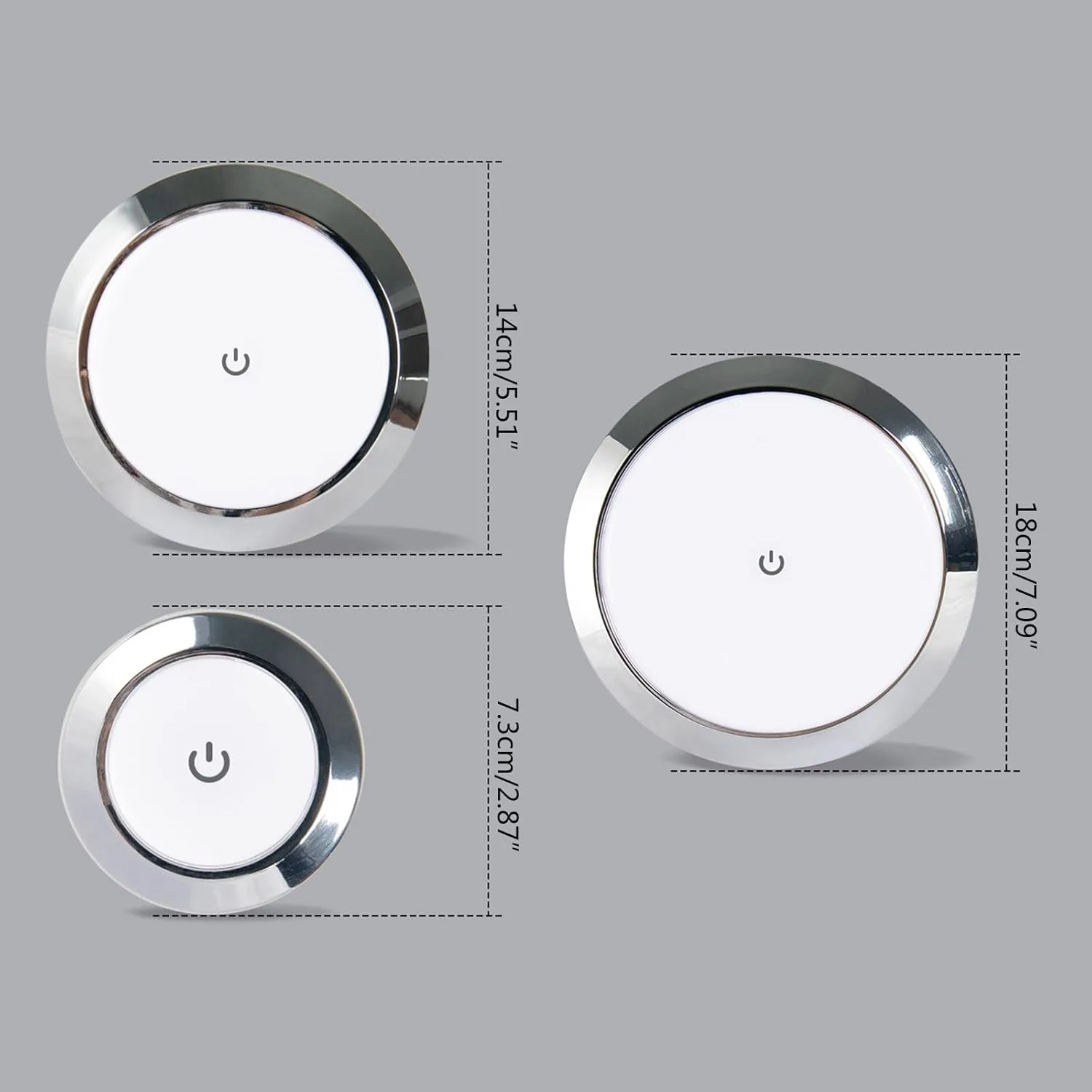 Round Dome Light SurfaceMount LED Ceiling Downlight for Campervan Marine Touch 12/24V Marine Ceiling Roof Light