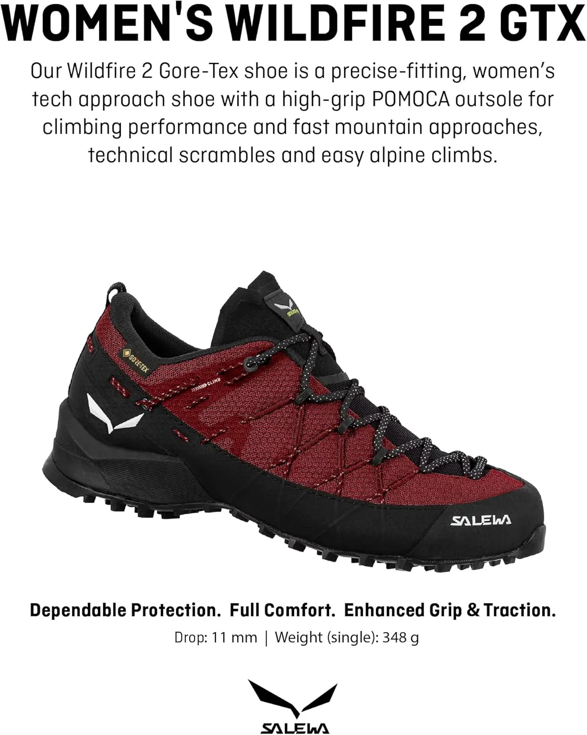 Salewa Women's Wildfire 2 GTX Shoe - GTX Waterproof Gore-Tex Trail Shoe for Hiking & Trekking