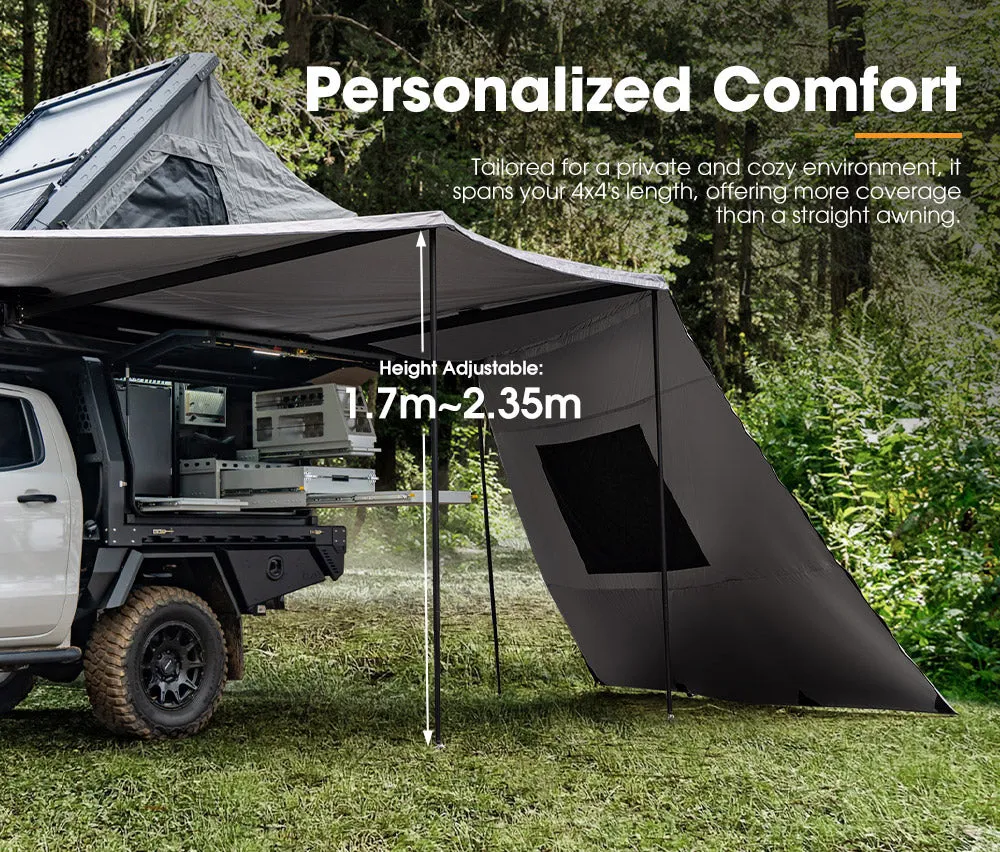 San Hima 180 Degree Awning With Side Wall Free-Standing Camping    "L" Bracket