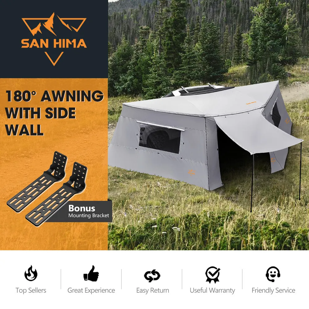 San Hima 180 Degree Awning With Side Wall Free-Standing Camping    "L" Bracket