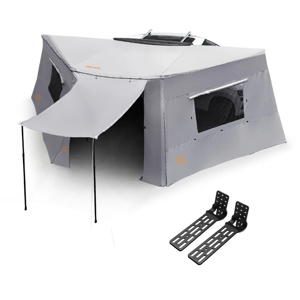 San Hima 180 Degree Awning With Side Wall Free-Standing Camping    "L" Bracket