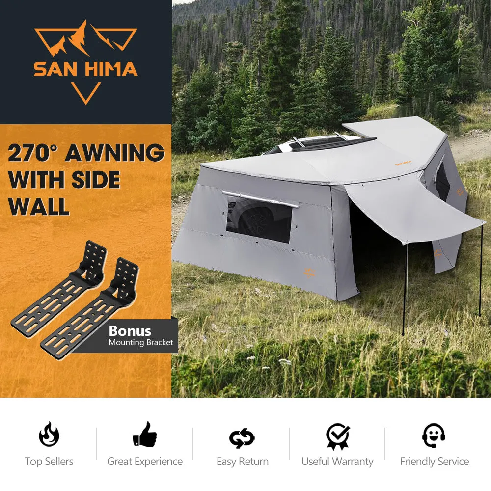 San Hima 270 Degree Awning With Side Wall Free-Standing Camping    "L" Bracket