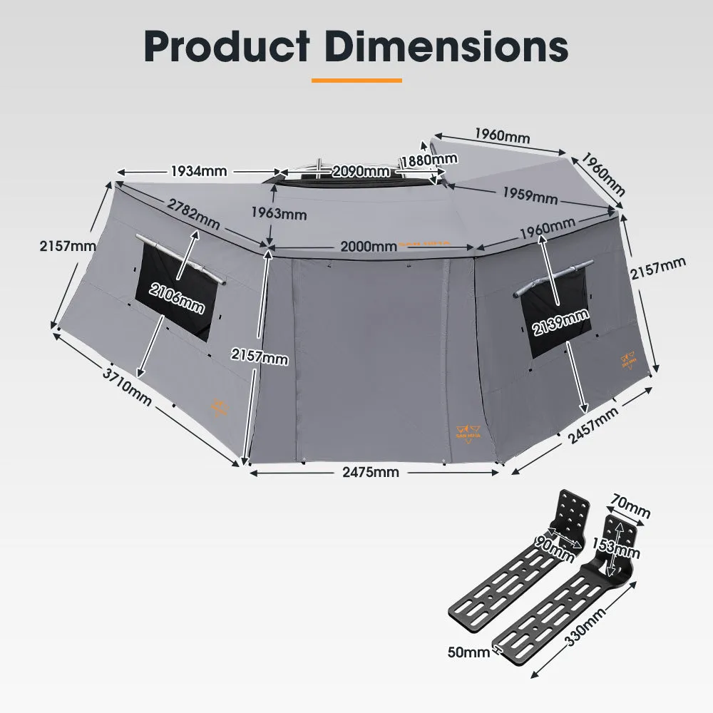 San Hima 270 Degree Awning With Side Wall Free-Standing Camping    "L" Bracket