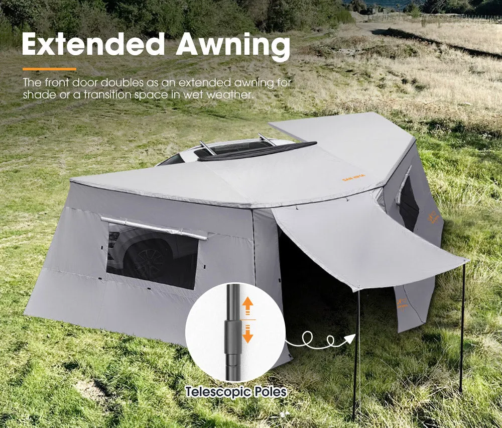 San Hima 270 Degree Awning With Side Wall Free-Standing Camping    "L" Bracket