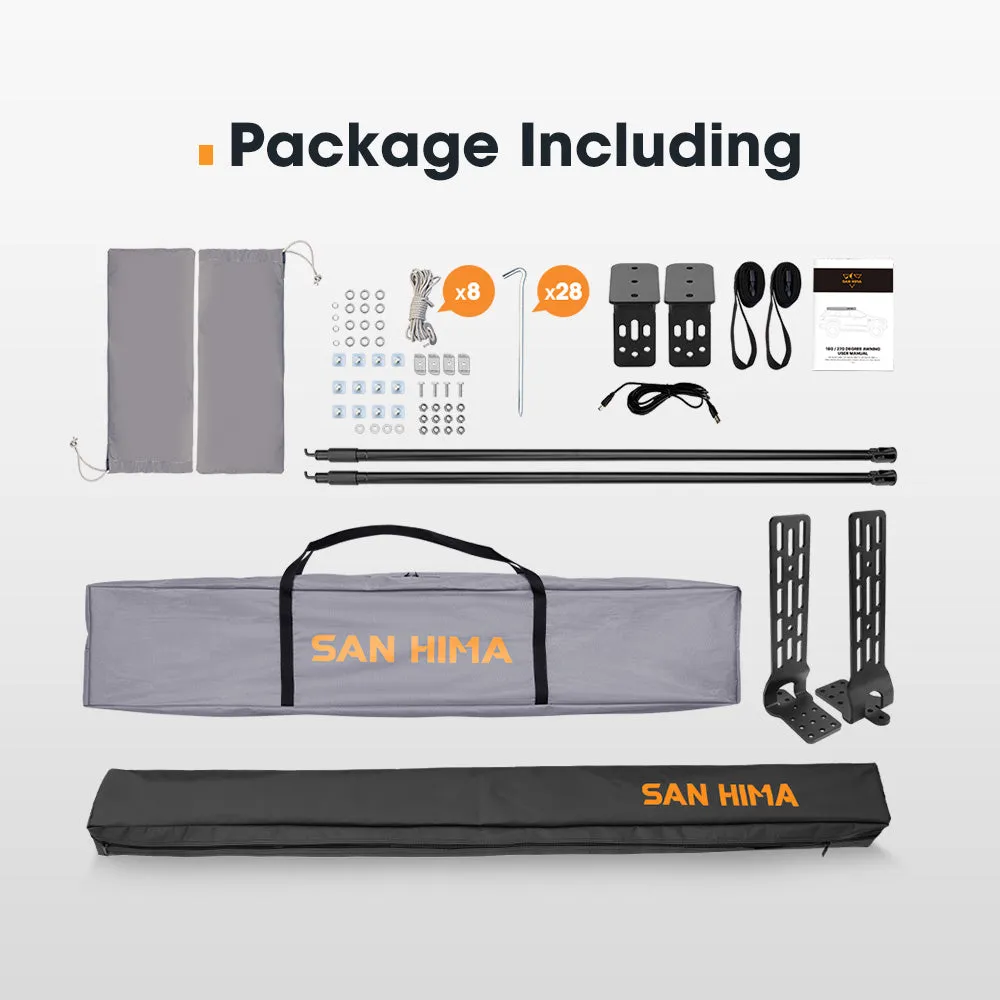 San Hima 270 Degree Awning With Side Wall Free-Standing Camping    "L" Bracket