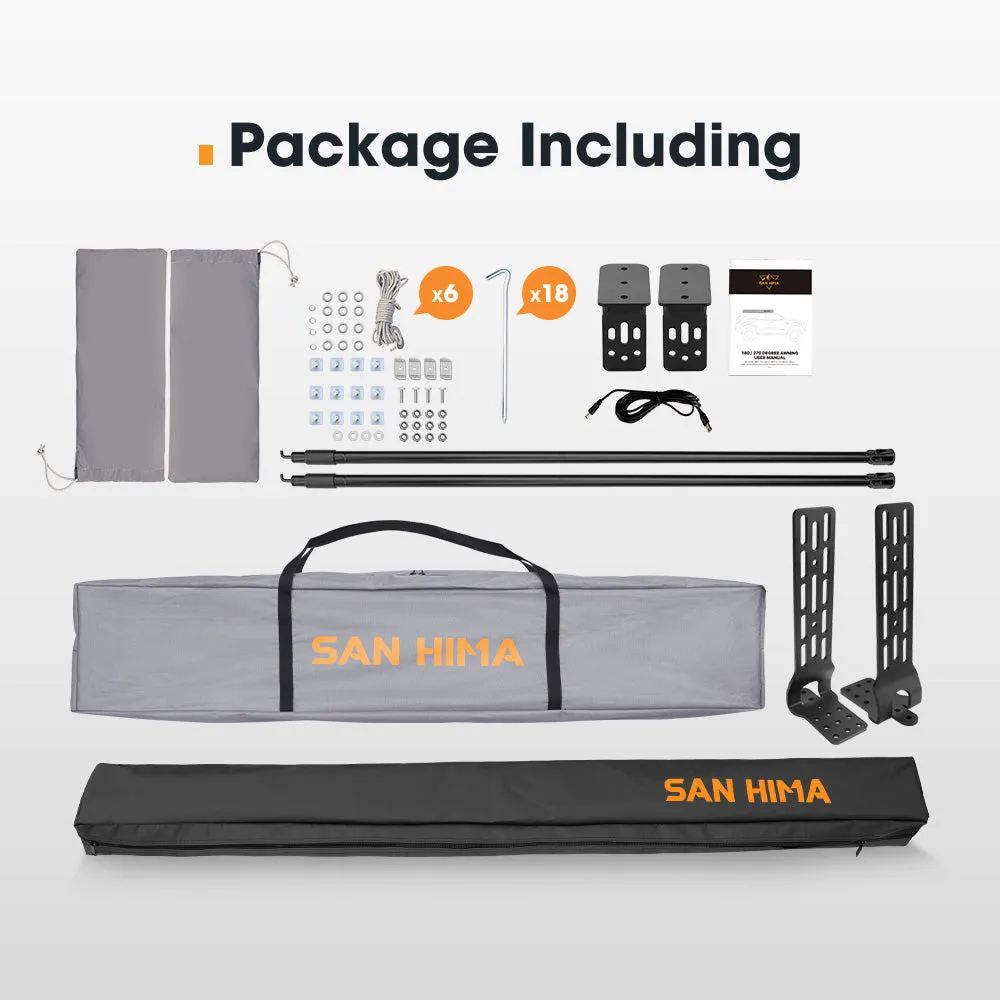 San Hima 270 Degree Awning With Side Wall Free-Standing Extension   "L" Bracket