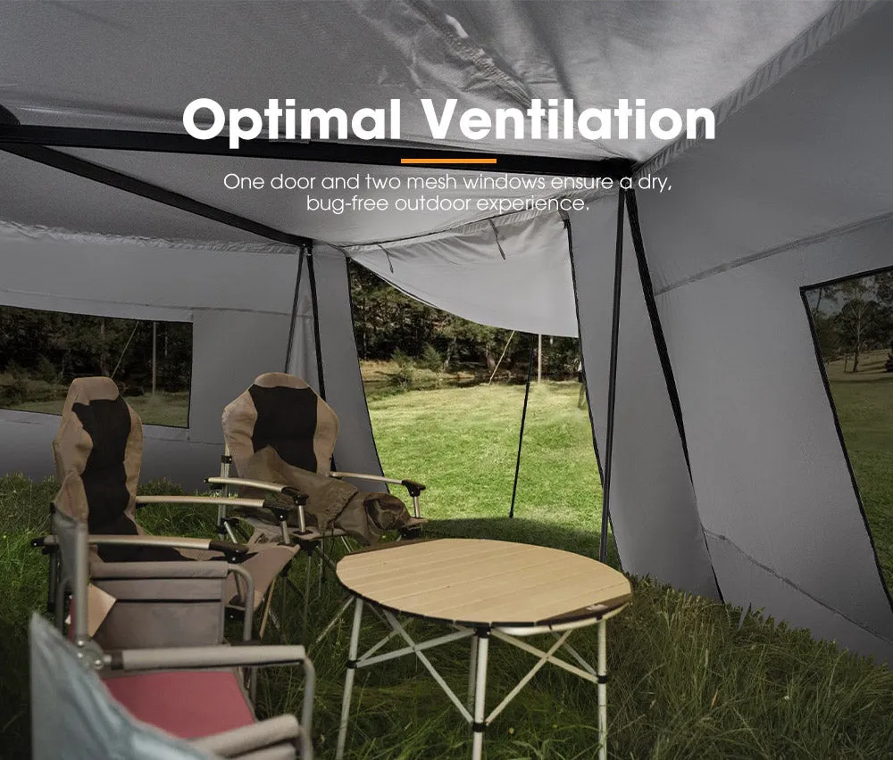 San Hima 270 Degree Awning With Side Wall Free-Standing Extension   "L" Bracket