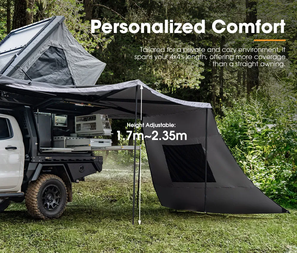 San Hima 270 Degree Awning With Side Wall Free-Standing Extension   "L" Bracket