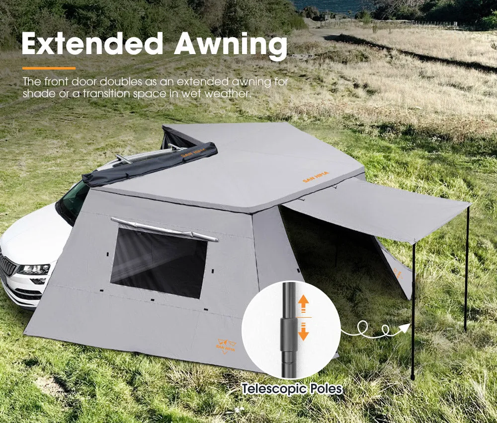 San Hima 270 Degree Awning With Side Wall Free-Standing Extension   "L" Bracket