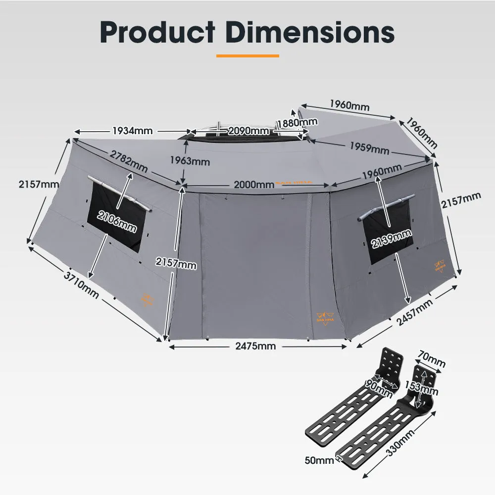 San Hima 270 Degree Awning With Side Wall Free-Standing Extension   "L" Bracket