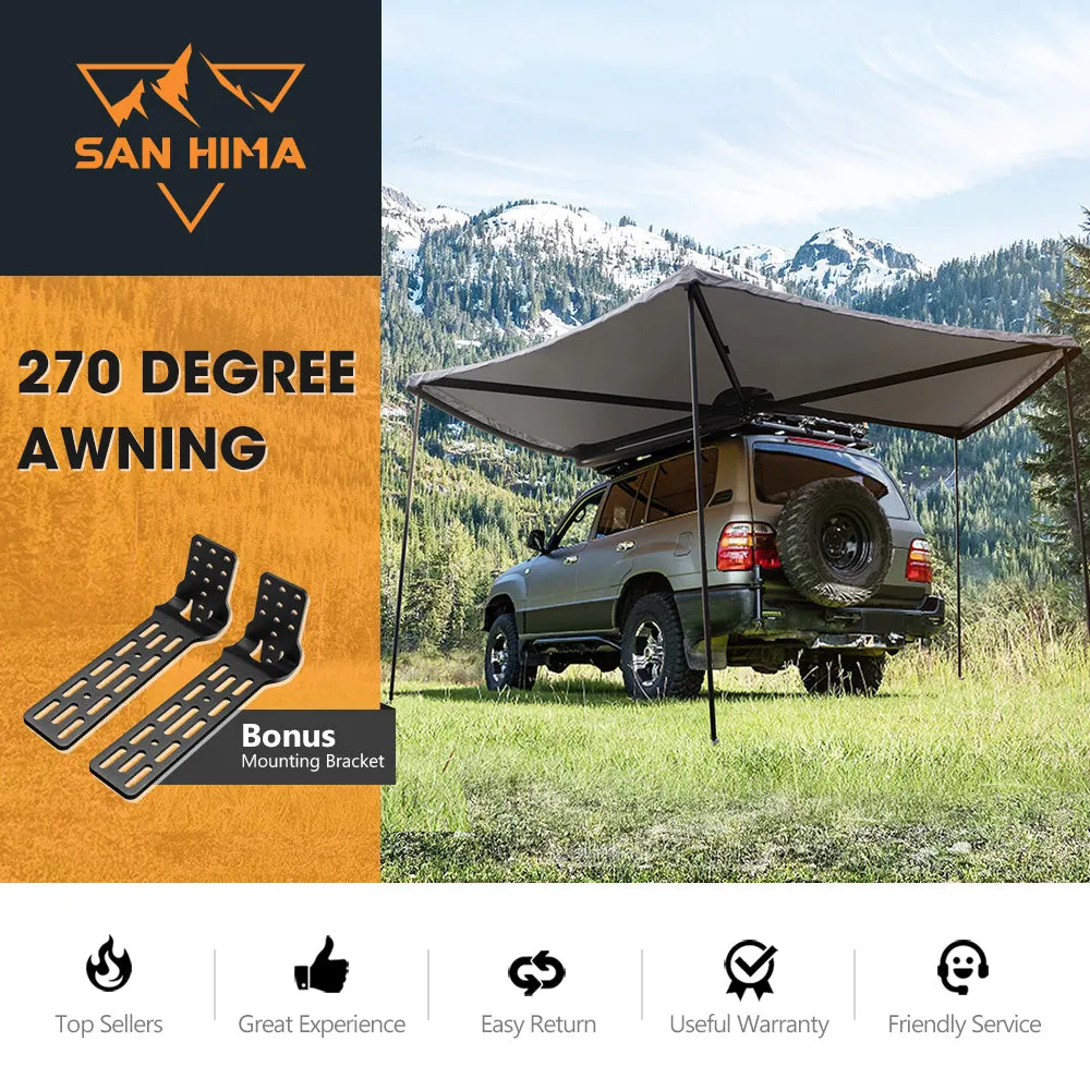 San Hima 270 Degree Free-Standing Awning 600D Double-Ripstop Oxford UPF50  4X4