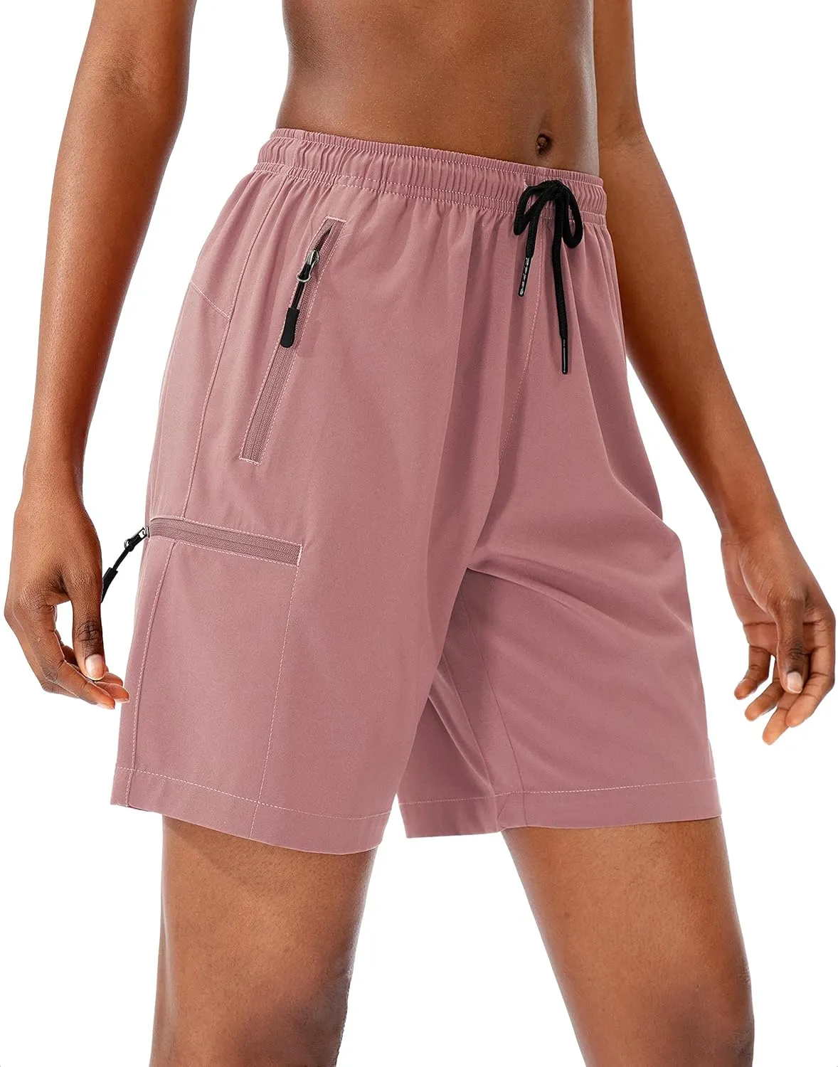 SANTINY Women's 5''/ 7''/9'' Hiking Cargo Shorts Quick Dry Lightweight Summer Shorts for Women Athletic Golf Zipper Pockets