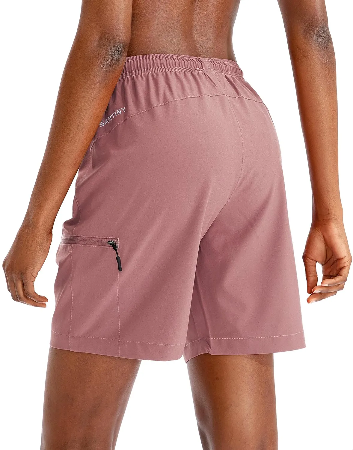 SANTINY Women's 5''/ 7''/9'' Hiking Cargo Shorts Quick Dry Lightweight Summer Shorts for Women Athletic Golf Zipper Pockets