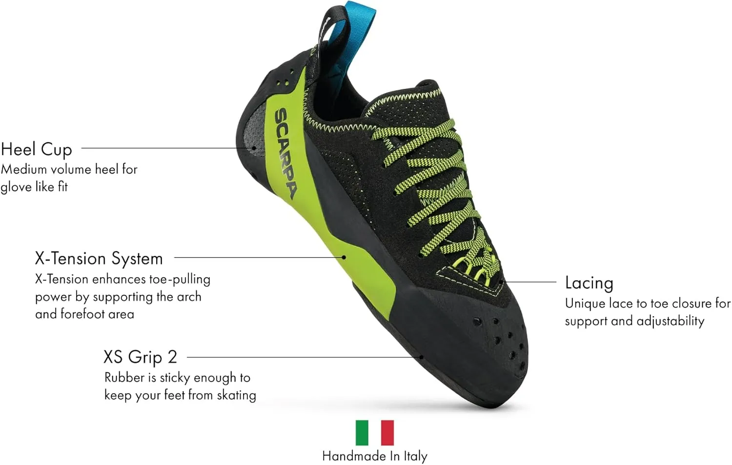 SCARPA Mago Lace Rock Climbing Shoes for Sport Climbing and Bouldering - Specialized Performance for Edging and Support