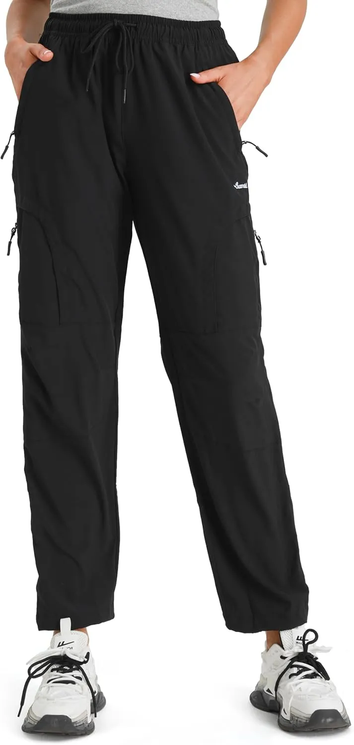 Seamaid Women's Hiking Pants Quick Dry Lightweight Water Resistant Cargo Pants with Zipper Pockets Travel Outdoor