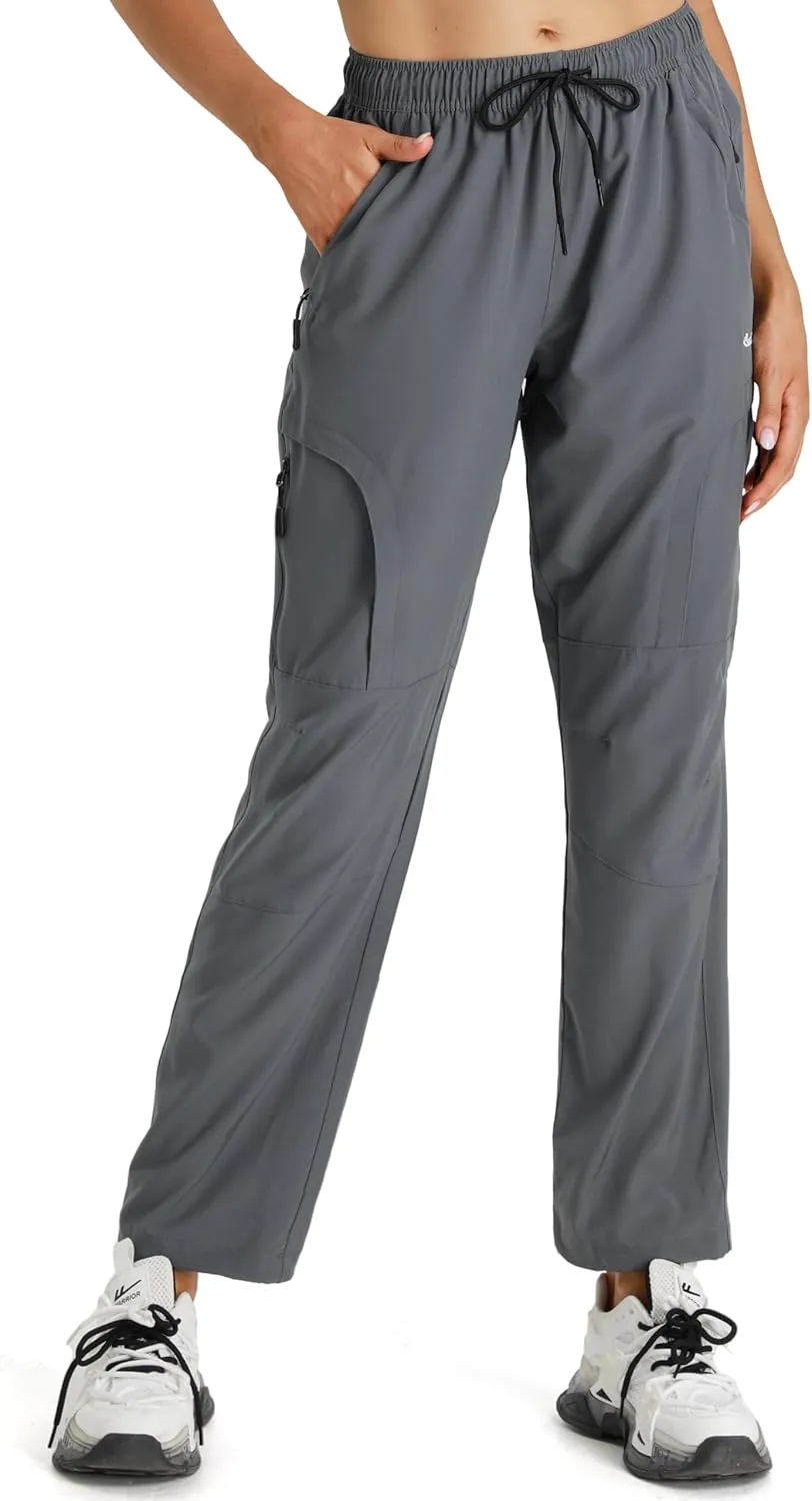 Seamaid Women's Hiking Pants Quick Dry Lightweight Water Resistant Cargo Pants with Zipper Pockets Travel Outdoor