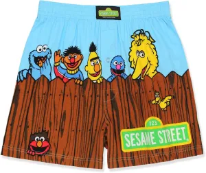 Sesame Street Men's Button Fly Boxer Lounge Shorts
