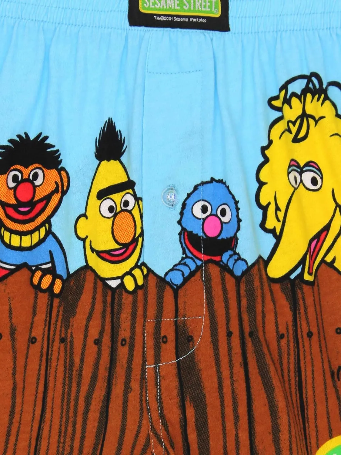 Sesame Street Men's Button Fly Boxer Lounge Shorts