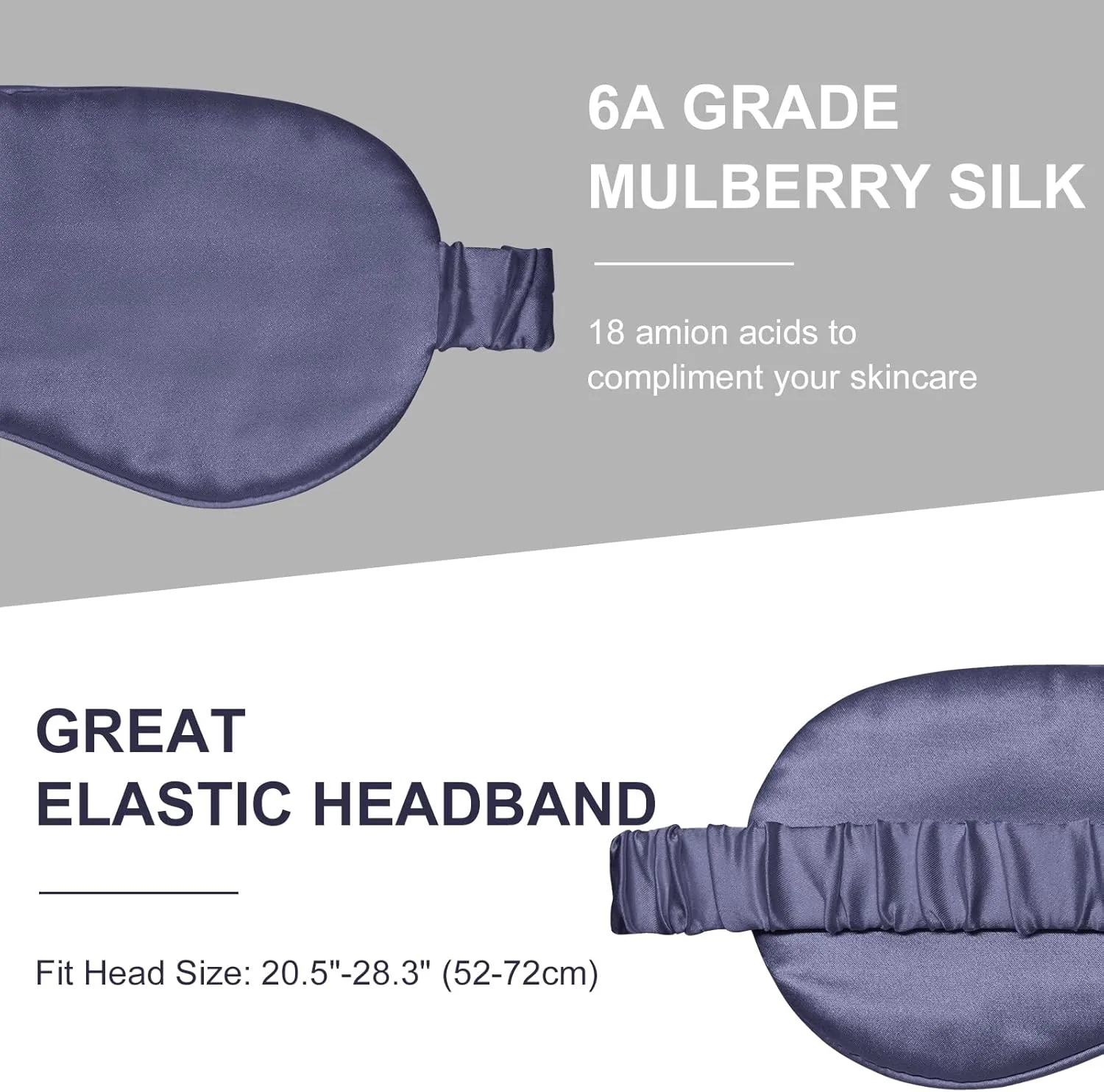 Silk Sleep Mask Eye Mask Blindfold with Double Layer Silk Filling and Elastic Strap for Full Night's Sleep, Travel and Nap, Soft Eye Cover Eyeshade with Luxury Bag and Ear Plugs by OLESILK (Charcoal)