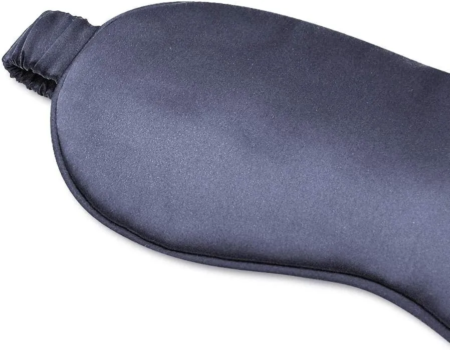 Silk Sleep Mask Eye Mask Blindfold with Double Layer Silk Filling and Elastic Strap for Full Night's Sleep, Travel and Nap, Soft Eye Cover Eyeshade with Luxury Bag and Ear Plugs by OLESILK (Charcoal)