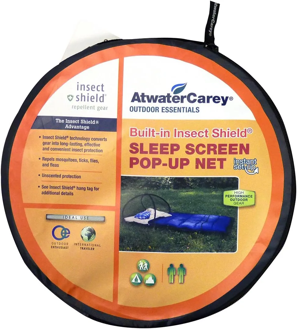 Sleep Screen Pop-Up Mosquito Net with Permethrin Bug Repellent