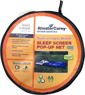Sleep Screen Pop-Up Mosquito Net with Permethrin Bug Repellent