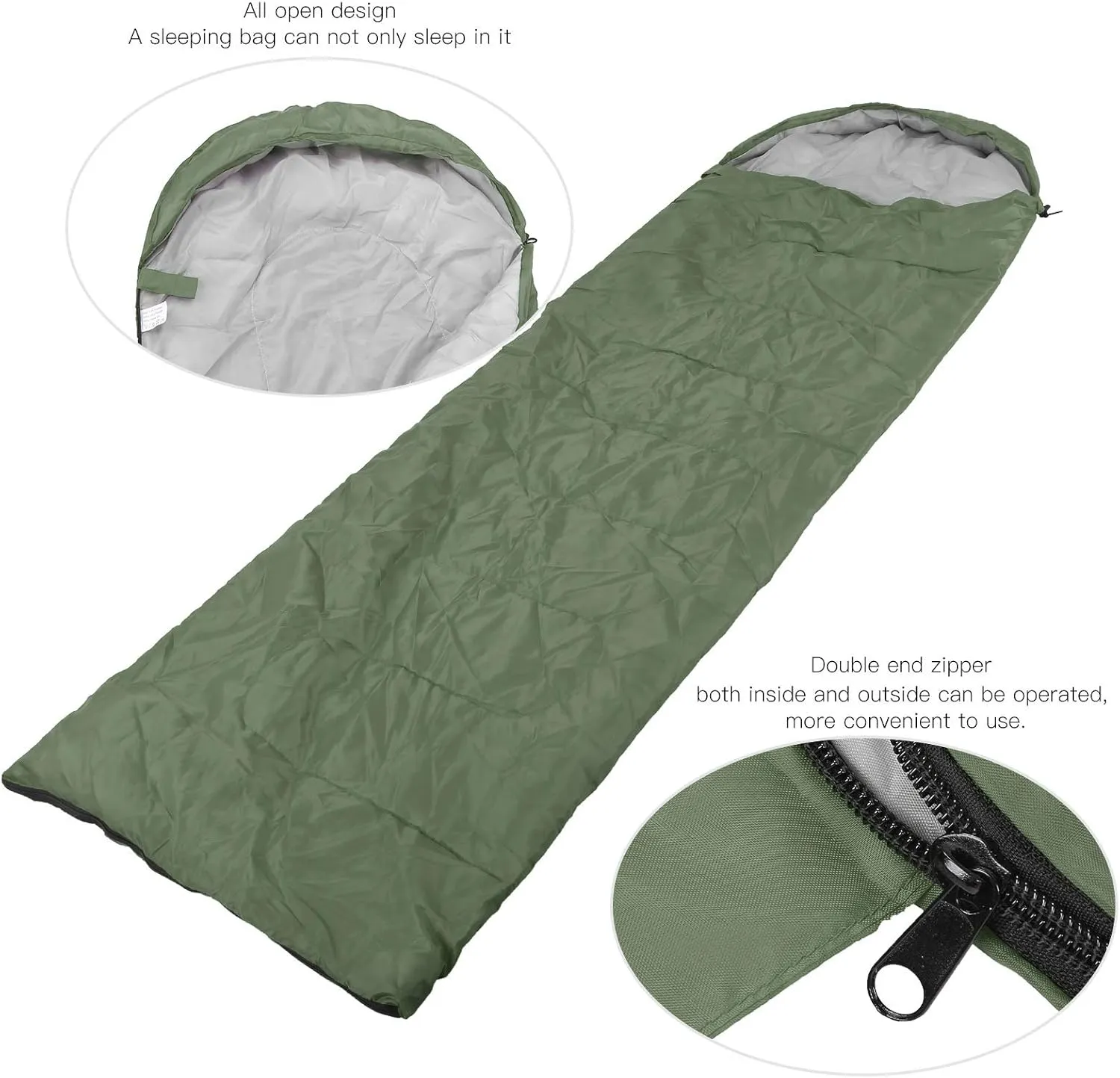 Sleeping Bag, Envelope Design Backpacking Sleeping Bag Adult Sleeping Bag with Zipper for Camping Hiking