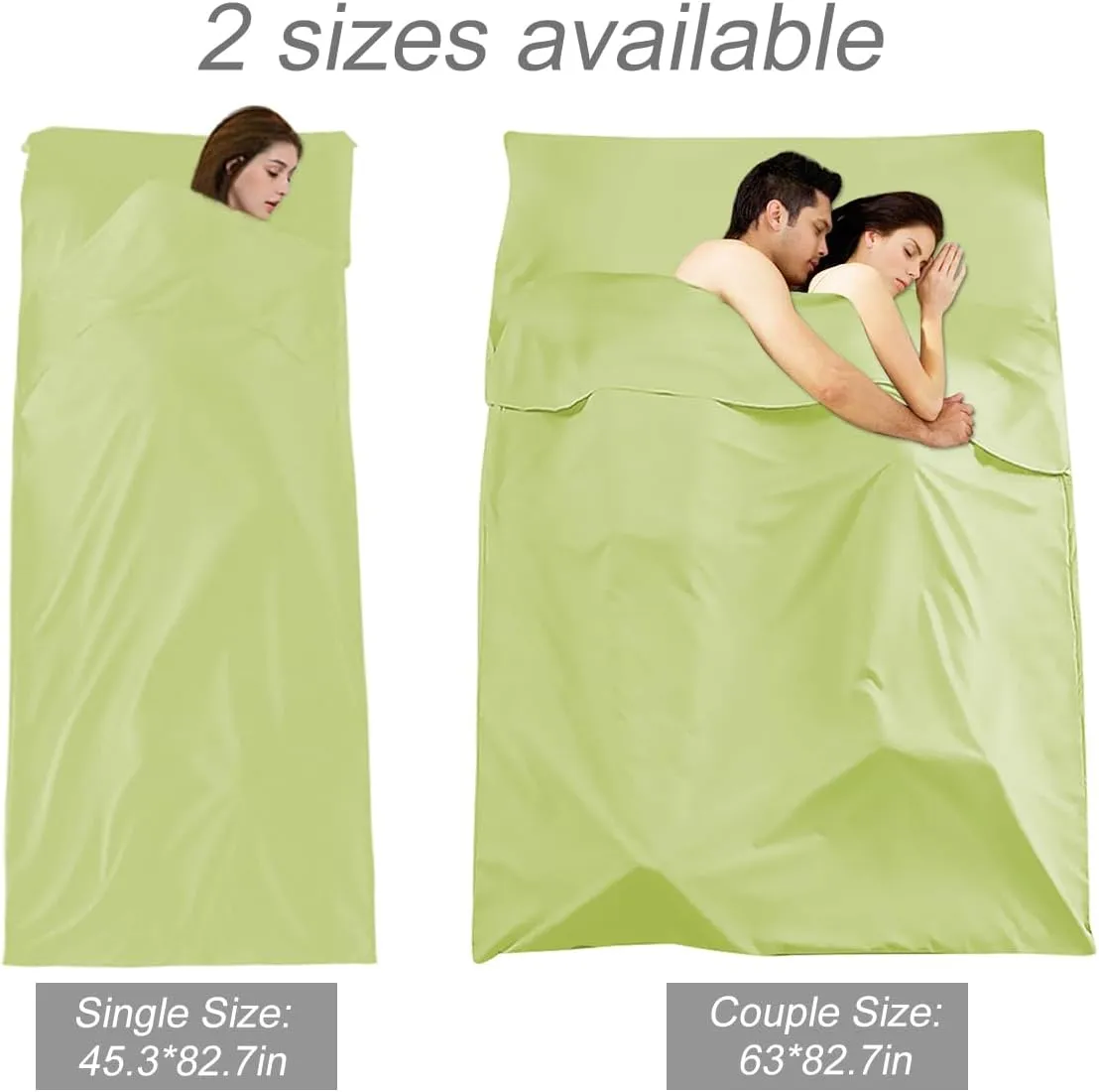 Sleeping Bag Liner Travel Camping Sheet, Lightweight Portable Sleeping Sheets for Outdoor Travel Backpacking Hiking Picnics Hotels