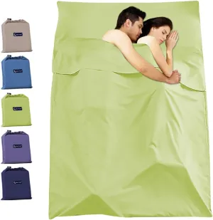 Sleeping Bag Liner Travel Camping Sheet, Lightweight Portable Sleeping Sheets for Outdoor Travel Backpacking Hiking Picnics Hotels