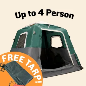 Small-Sized 2 Step Cabin Tent   FREE Camping Tarp (Up To 4 Person)