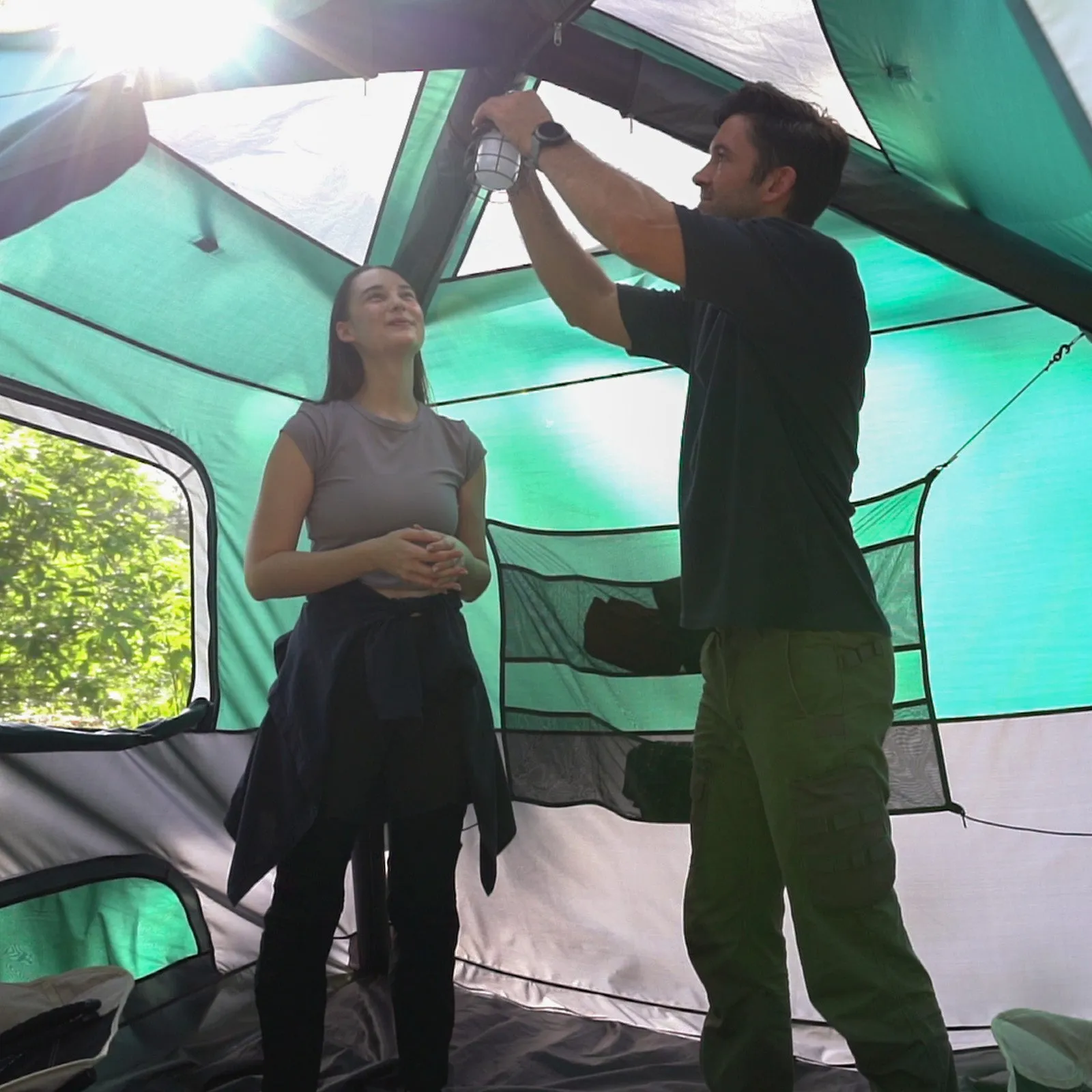 Small-Sized 2 Step Cabin Tent   FREE Camping Tarp (Up To 4 Person)