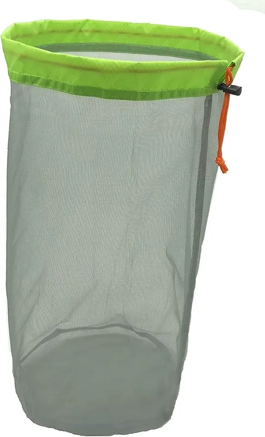 Small to XXLarge 5 Pcs Alemon Ultralight Nylon Mesh Bags Sleeping Bag Ditty Sacks Drawstring Storage Bag for Travelling Hiking, Set of 5