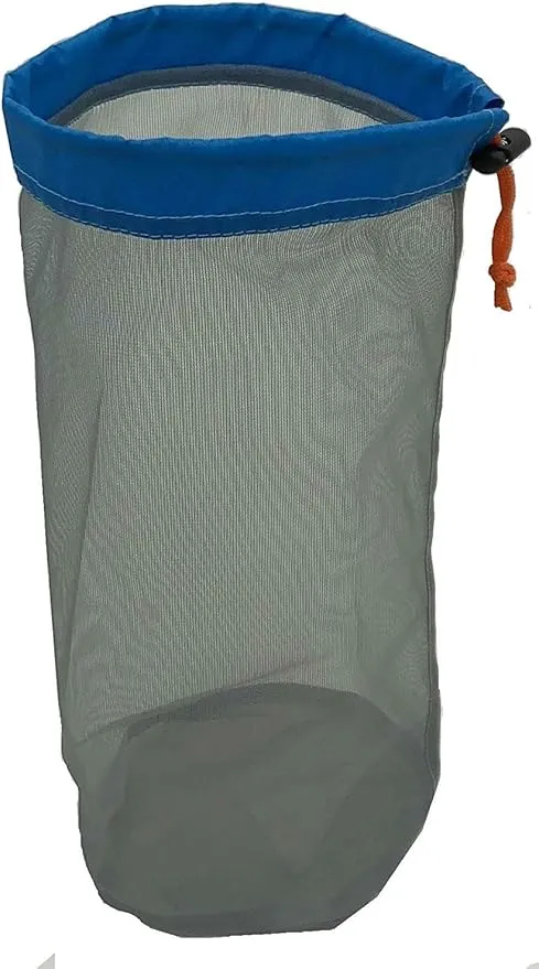 Small to XXLarge 5 Pcs Alemon Ultralight Nylon Mesh Bags Sleeping Bag Ditty Sacks Drawstring Storage Bag for Travelling Hiking, Set of 5