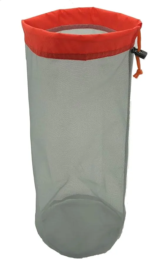 Small to XXLarge 5 Pcs Alemon Ultralight Nylon Mesh Bags Sleeping Bag Ditty Sacks Drawstring Storage Bag for Travelling Hiking, Set of 5