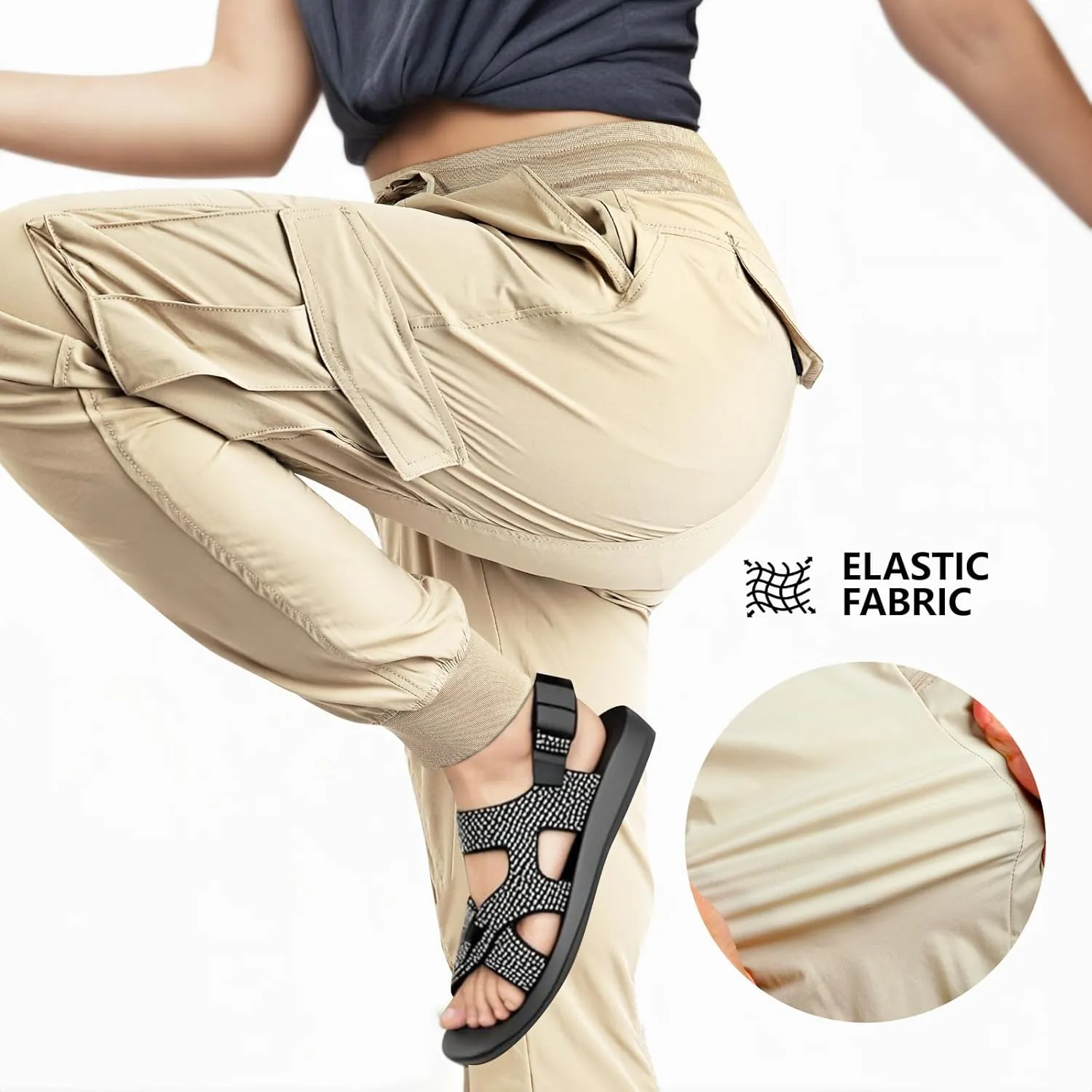 smawell Women's Hiking Cargo Pants Quick Dry Water Resistant Joggers with Pockets